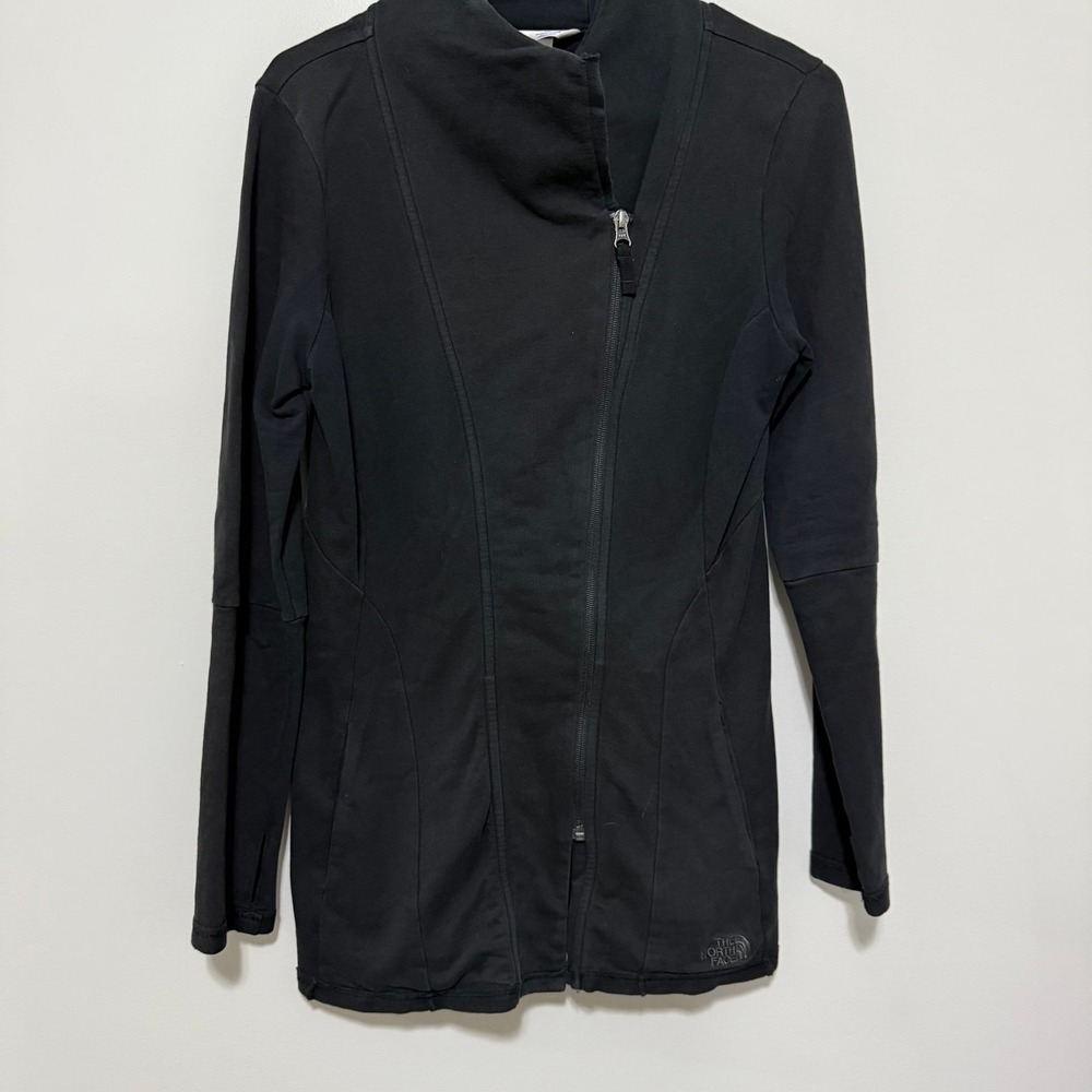 The North Face Womens Black Asymmetric Full Zip Funnel Neck Jacket Size M
